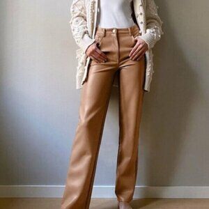 Wilfred Melina Pant - faux leather high rise in Constant Camel/Tan